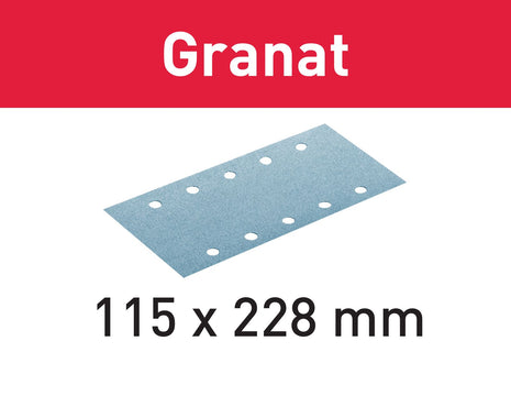 Festool STF 115X228 P240 GR/100 tiras de lija granate (498951) para RS 200, RS 2, RS 100, RS 100 C, RS 1, RS 1 C, HSK-A 115 x 226