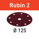 Festool STF D125/8 P60 RU2/10 Schleifscheibe Rubin 2 ( 499102 ) für RO 125, ES 125, ETS 125, ETSC 125, ES-ETS 125, ES-ETSC 125, ETS EC 125, LEX 125