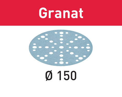 Festool STF D150/48 P60 GR/10 Schleifscheibe Granat ( 575155 ) für RO 150, ES 150, ETS 150, ETS EC 150, LEX 150, WTS 150, HSK-D 150