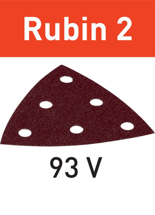 Festool STF V93/6 P80 RU2/50 hoja de lija Ruby 2 (499163) para RO 90 DX, DX 93, RS 300, RS 3, LRS 93 (zapata de lijado de hierro)