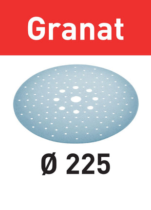 Festool STF D225/128 P80 GR/5 disque abrasif grenat (205665) pour ponceuses à col long PLANEX LHS 2 225 EQ(I), PLANEX 225 EQ, PLANEX LHS-E 225 easy, PLANEX LHS 2-M 225 EQ