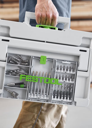 Festool BKS SYS3 Cassette de puntas CE de 100 mm (577399) para taladro/atornillador de batería Festool y taladro de percusión inalámbrico con soporte FastFix y portaherramientas WH-CE CENTROTEC