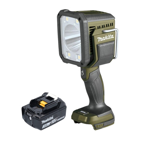 Makita DML 812 F1 lampada portatile a batteria 18 V 1250 lm LED verde oliva outdoor adventure special edition + 1x batteria ricaricabile 3,0 Ah - senza caricabatterie