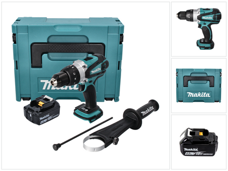 Makita DHP 458 M1J trapano a percussione a batteria 18 V 91 Nm + 1x batteria ricaricabile 4,0 Ah + Makpac - senza caricabatterie