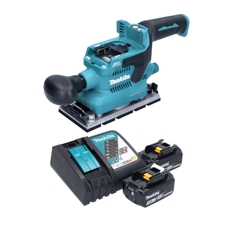 Makita DBO 380 RF Akku Schwingschleifer 18 V 93 x 185 mm Brushless + 2x Akku 3,0 Ah + Ladegerät