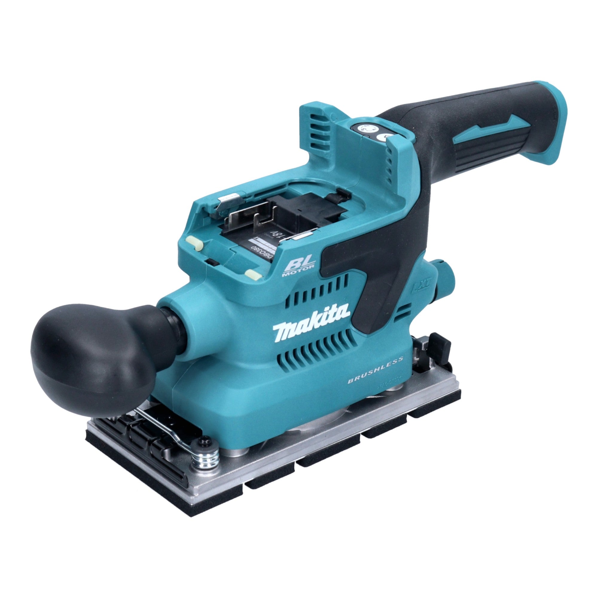 Makita DBO 380 RT Akku Schwingschleifer 18 V 93 x 185 mm Brushless 2x Akku 5 0 Ah Ladegeraet 1 - toolbrothers