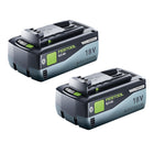 Festool battery set 2x BP 18 Li 8.0 HP-ASI battery 18 V 8.0 Ah ( 2x 577323 ) 8000 mAh Li-ion with charge level indicator