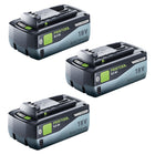 Festool battery set 3x BP 18 Li 8.0 HP-ASI battery 18 V 8.0 Ah ( 3x 577323 ) 8000 mAh Li-ion with charge level indicator
