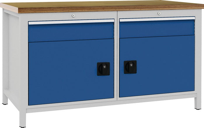 BEDRUNKA HIRTH Werkbank signalblau RAL 5005 lichtgrau RAL 7035 B1500xH859xT750 mm 9000426064  1 - toolbrothers