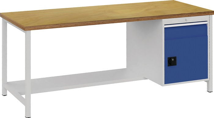 BEDRUNKA HIRTH Werkbank signalblau RAL 5005 lichtgrau RAL 7035 B2000xH859xT750 mm 9000426068  1 - toolbrothers