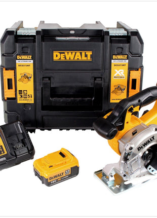 Dewalt DCS 373 M1 Akku Metall Kreissäge 18 V 140 mm + 1x Akku 4,0 Ah + Ladegerät + Sägeblatt + TSTAK - Toolbrothers