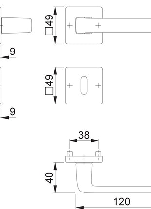 Juego de rosetas HOPPE Dublin 1124 / 843KV/843KVS aluminio F94-1 (3000203141)