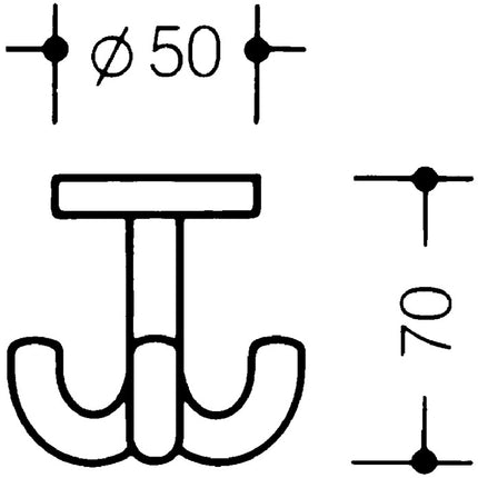 HEWI potrójny hak 477.90.050 potrójny występ 50 mm ( 3000206827 )