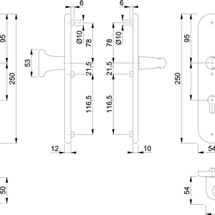 HOPPE Mobili di sicurezza Verona 86G/3331/3310/1510 Alluminio F1 ( 3000209099 )