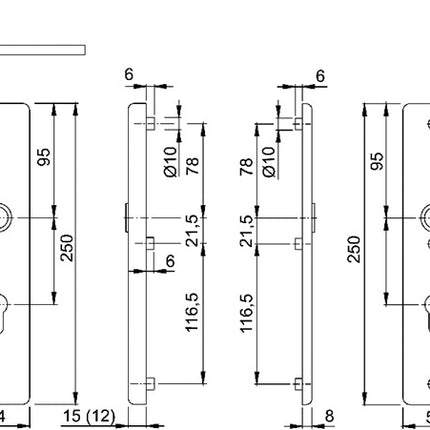 HOPPE Security furniture London 113/2221A/2440 Aluminium F2 ( 3000250104 )