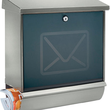 BURG-WÄCHTER letter box Lucca-Set 3713 Ni Letter Height 440 mm Width 380 mm Depth 148 mm ( 3000253212 )