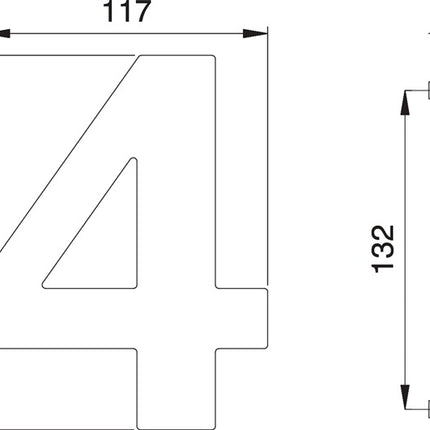 EDI Numéro de maison chiffre 4 acier inoxydable mat ( 3000261319 )