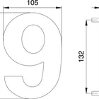 Numer domu EDI cyfra 6 / 9 stal nierdzewna matowa ( 3000261321 )