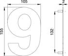 EDI Numéro de maison chiffre 6 / 9 acier inoxydable mat ( 3000261321 )