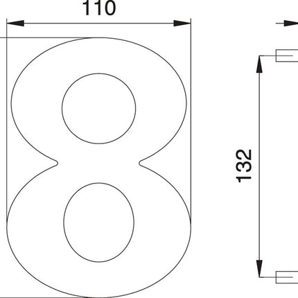 EDI Hausnummer Ziffer 8 Edelstahl matt ( 3000261323 )