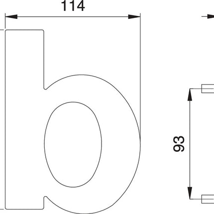 Número de casa EDI letra b acero inoxidable mate ( 3000261325 )