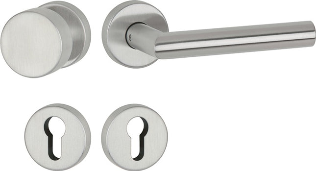 APTEC lever handle set Basic 02 stainless steel 60 matt stainless steel ( 3000267252 )