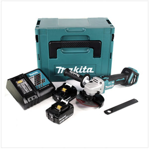 Makita DGA 513 RFJ Akku Winkelschleifer 18V 125mm Brushless + 2x Akku 3,0Ah + Ladegerät + Makpac