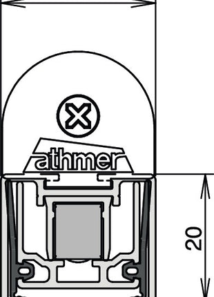 Uszczelka drzwiowa ATHMER Stadi L-24/20 WS 1-stronna długość 1200 mm ( 3327023021 )