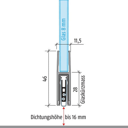 PLANET Türdichtung KG-F8 schmal 1-seitig Länge 834 mm ( 3327023140 )