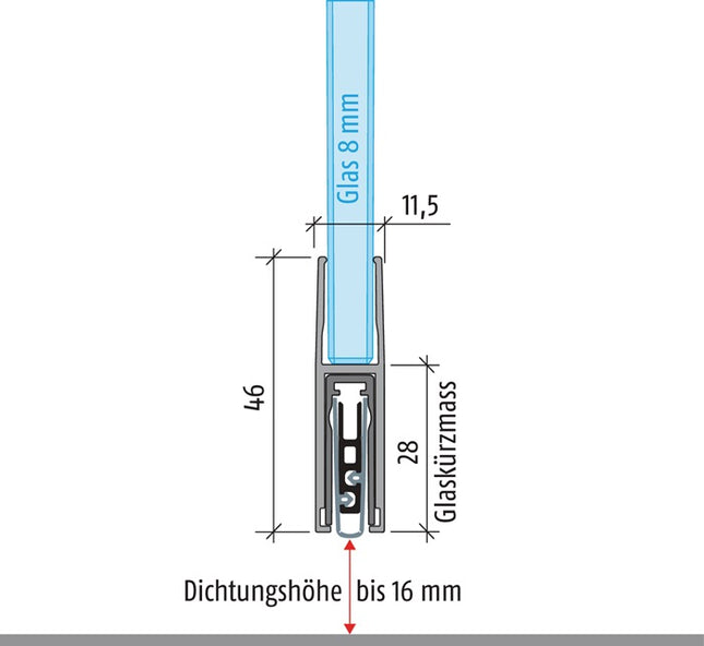 PLANET Türdichtung KG-F8 schmal 1-seitig Länge 834 mm ( 3327023140 )