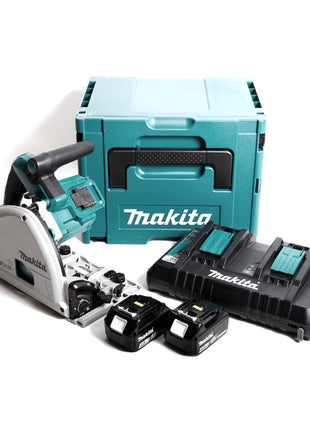 Makita DSP 600 PMJ Akku Tauchsäge 36V (2x18V) Brushless + 2x Akku 4,0Ah + Doppellladegerät + Makpac - Toolbrothers