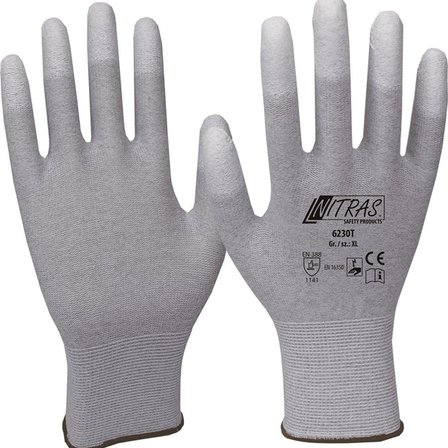 Guantes NITRAS talla 8 gris/blanco ( 4000371798 )