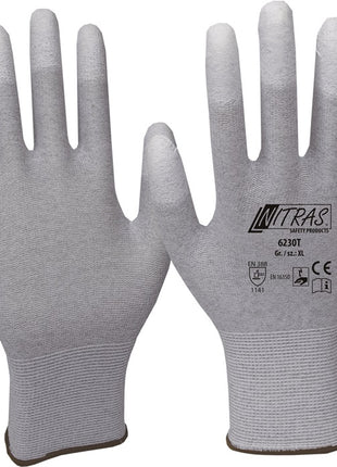 NITRAS Handschuhe  Größe 9 grau/weiß ( 4000371799 )