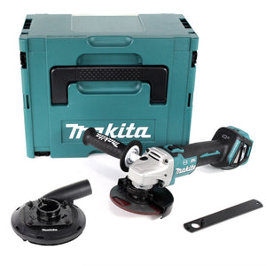 Makita DGA 513 ZJ Akku Winkelschleifer 18V 125mm Brushless Solo + Absaughaube + Makpac - ohne Akku, ohne Ladegerät