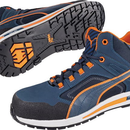 PUMA Sicherheitsstiefel Crosstwist MID Größe 41 blau/orange ( 4000374566 )