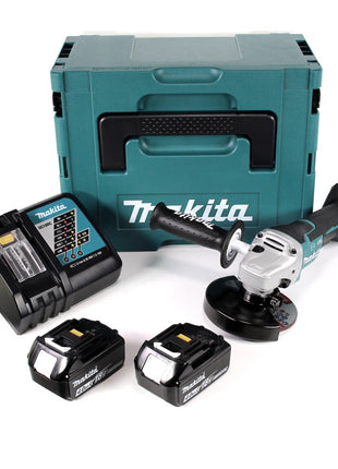 Makita DGA 517 RMJ Akku Winkelschleifer 18 V 125 mm Brushless + 2x Akku 4,0 Ah + Ladegerät + Makpac - Toolbrothers