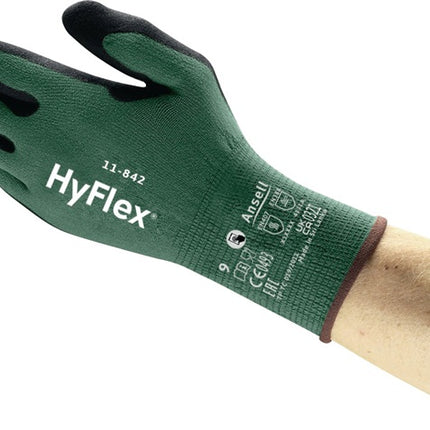 Guantes ANSELL HyFlex 11-842 talla 10 negro/verde (4000391310)