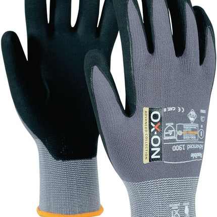 OX-ON Handschuhe Flexible Advanced 1900 Größe 8 schwarz/hellgrau ( 4000391379 )