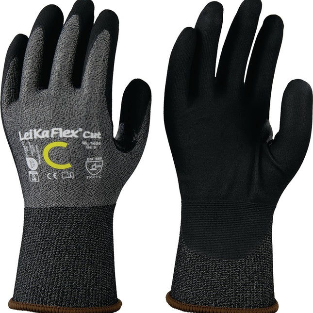 LEIPOLD Schnittschutzhandschuhe LeiKaFlex® CUT RL 1636 Größe 8 grau/schwarz ( 4000391393 )