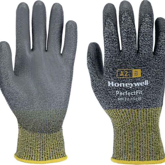 HONEYWELL guanti antitaglio Nuovi Perfect Fit 13G PU A2/B taglia 10 grigio/giallo ( 4000391439 )