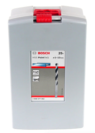 Bosch Metall Spiralbohrer Set Pro Box 25 tlg. HSS PointTeQ, 1,0–13,0 in praktischer Box ( 2608577352 ) - Toolbrothers