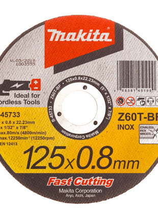 Makita 25x Trennscheibe 125 x 0,8 x 22,23 mm für INOX Edelstahl ( 25x B-45733 ) - Toolbrothers