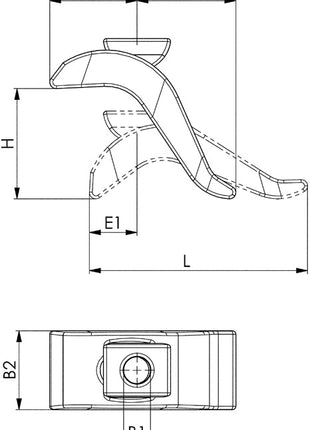 Garra de sujeción AMF n° 6321 para ranura en T de 18 mm (4000833068)