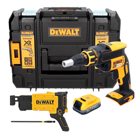 DeWalt DCF 620 NT Visseuse pour cloisons sèches sans fil 18 V 30 Nm Brushless + 1x batterie Powerstack 1,7 Ah + TSTAK - sans chargeur