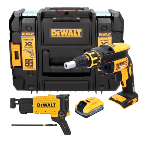 DeWalt DCF 620 NT Visseuse pour cloisons sèches sans fil 18 V 30 Nm Brushless + 1x batterie Powerstack 5,0 Ah + TSTAK - sans chargeur