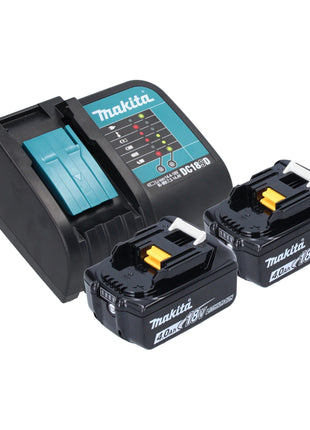 Makita DHP 482 SMB perceuse à percussion sans fil 18 V 62 Nm noir + 2x batteries 4,0 Ah + chargeur