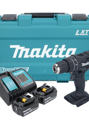 Makita DHP 482 SFKB Perceuse-visseuse à percussion sans fil 18 V 62 Nm noire + 2x batterie 3,0 Ah + chargeur + coffret