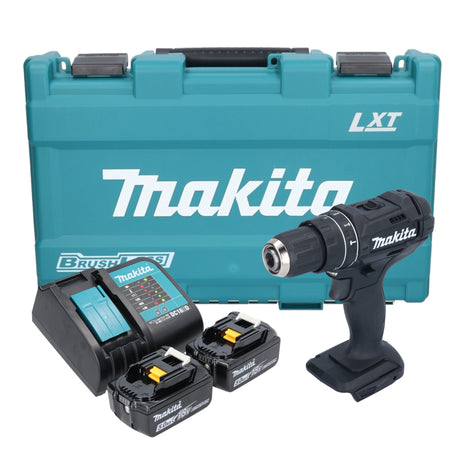 Makita DHP 482 STKB Perceuse-visseuse à percussion sans fil 18 V 62 Nm noire + 2x batterie 5,0 Ah + chargeur + coffret