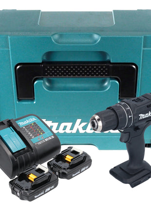 Makita DHP 482 SAJB Akku Schlagbohrschrauber 18 V 62 Nm Schwarz + 2x Akku 2,0 Ah + Ladegerät + Makpac