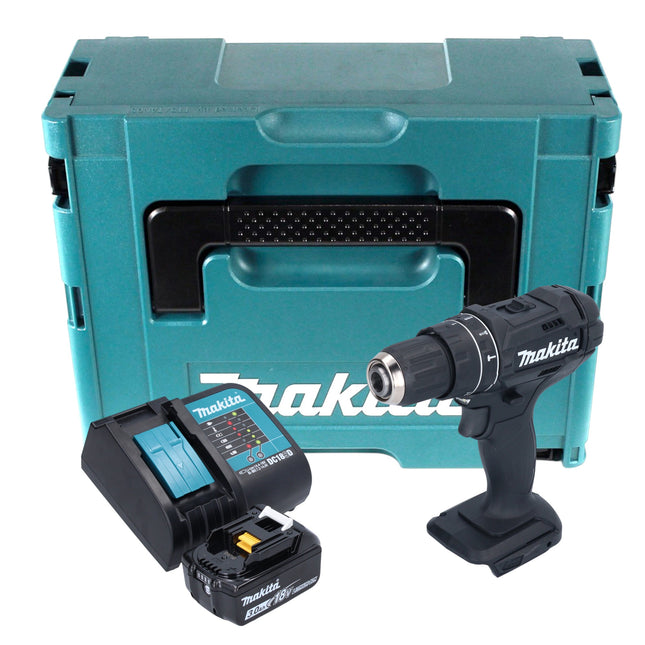 Makita DHP 482 SF1JB Akumulatorowa wiertarko-wkrętarka udarowa 18 V 62 Nm czarna + 1x akumulator 3,0 Ah + ładowarka + Makpac